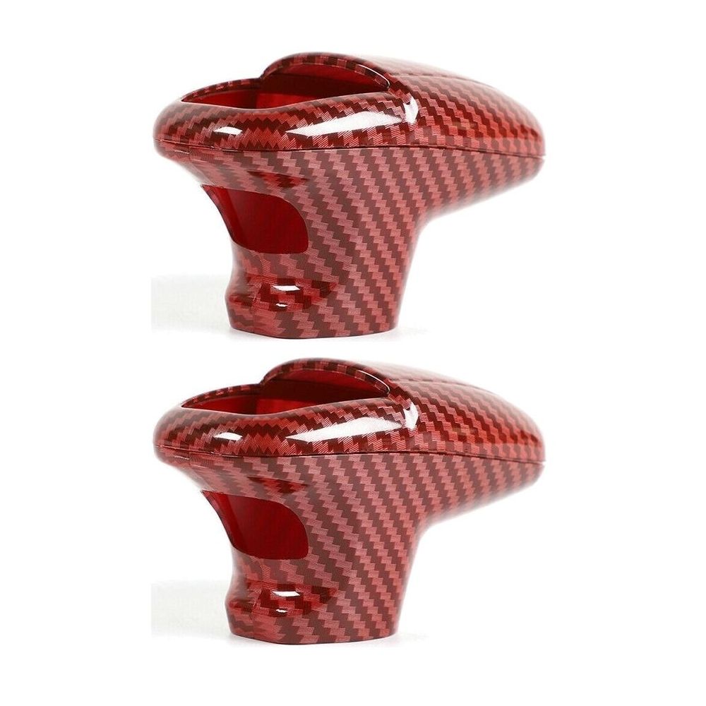 2 Sets Of - Red Carbon Fiber Gear Shift Knob Trim Cover