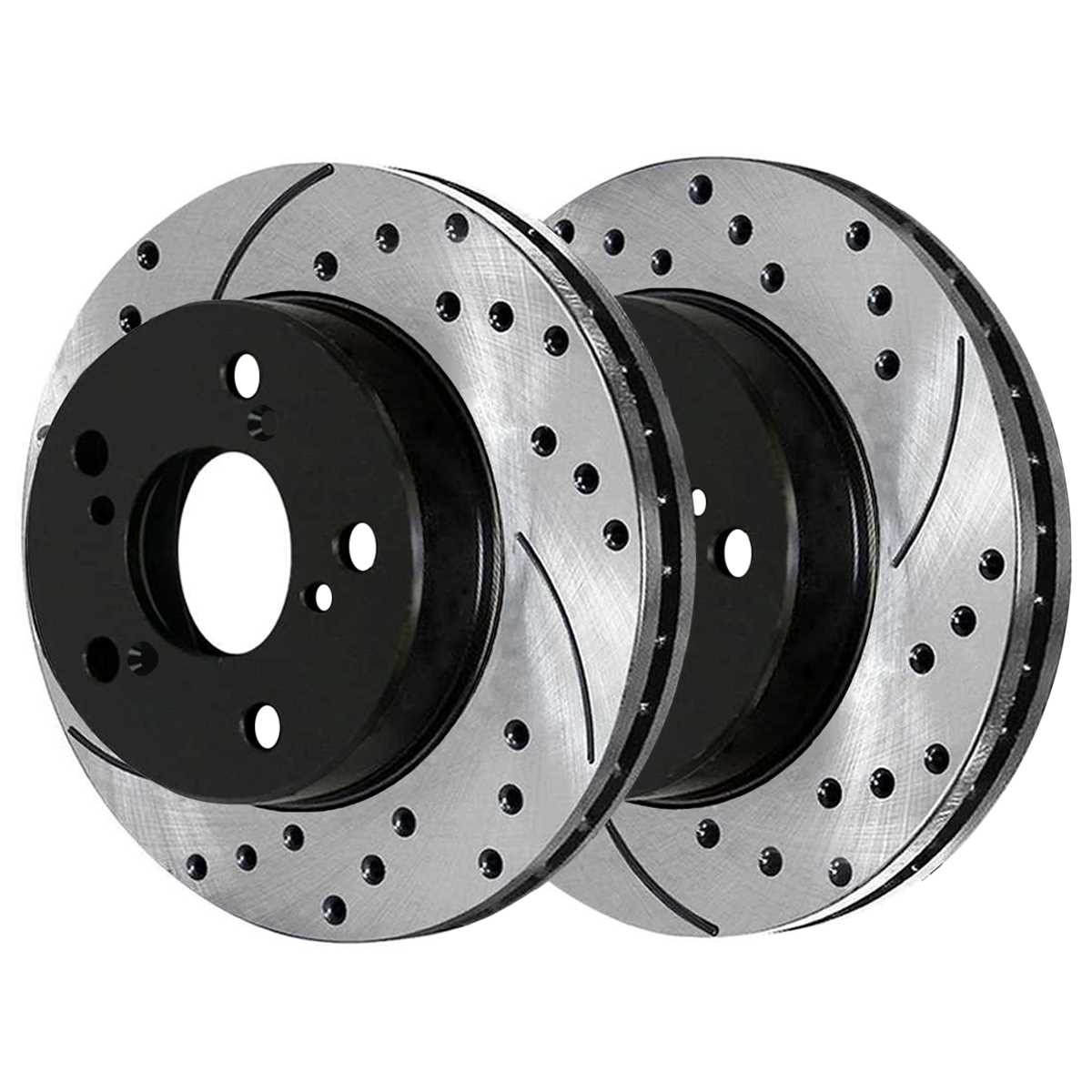 For 2008 2009 Honda Accord Front Rear Drilled Slotted Rotors And Ceramic Pads