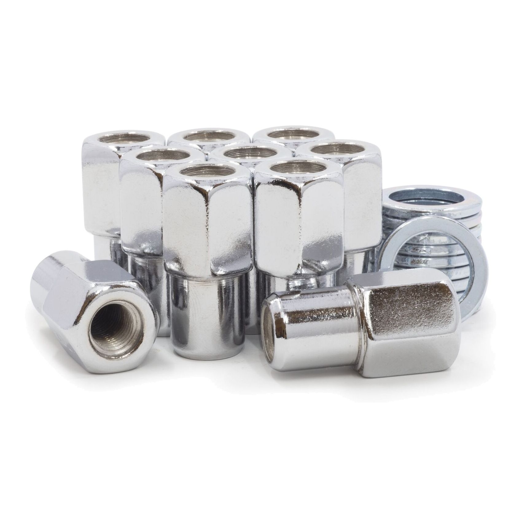 20 Lug Nuts 12x1.5 Chrome Open End Mag .75 Shank Washers