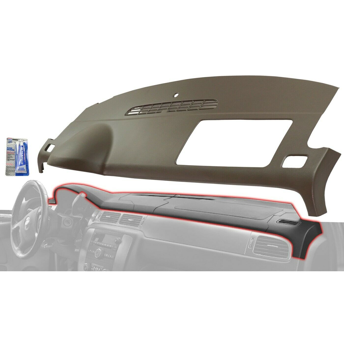 Dash Cover For 2007-2013 Chevrolet Silverado 1500 1-Piece Design Plastic