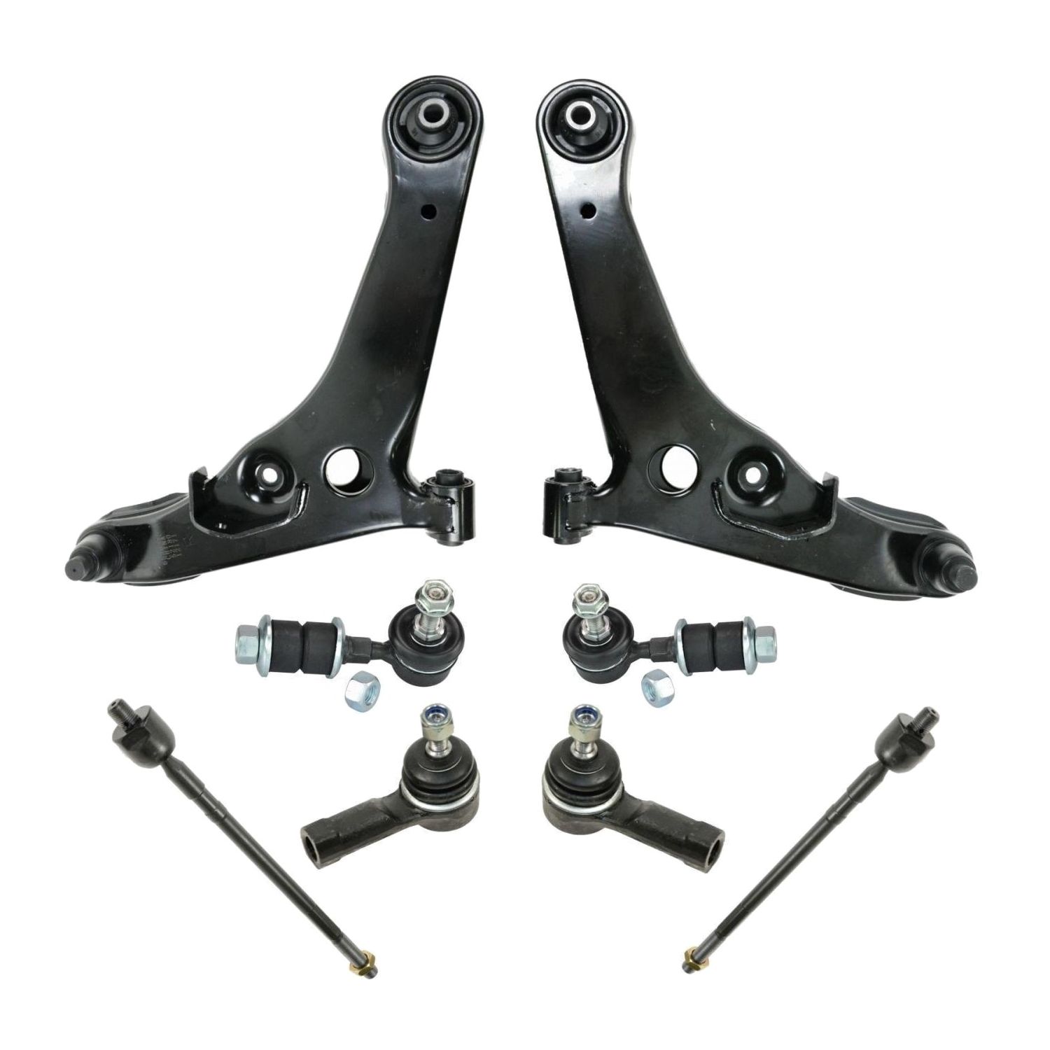 For 03-06 Outlander 8pc Steering Suspension Kit Control Arms Tie Rods End Links