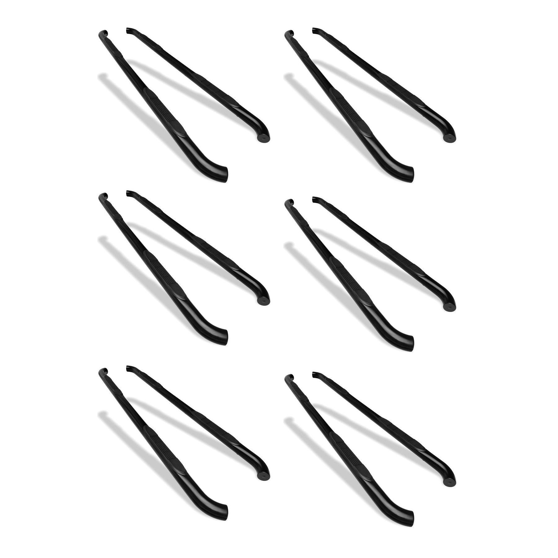 6 Sets Of - 3" Black Side Step Rails For 11-21 Durango Nerf Bars Running Boards