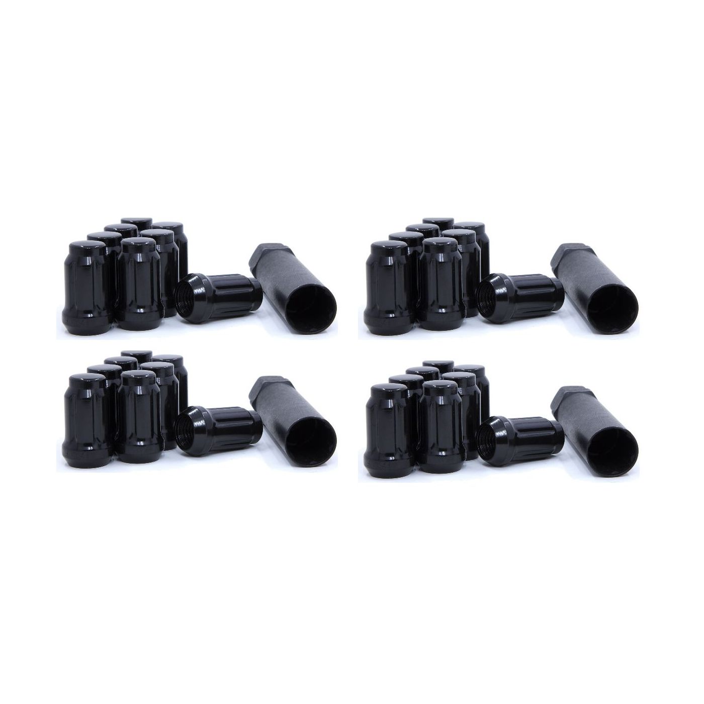 4 Sets Of - Lug Wheel Nuts Tuner Spline Drive Acorn Black For INFINITI Nissan 12x1.25