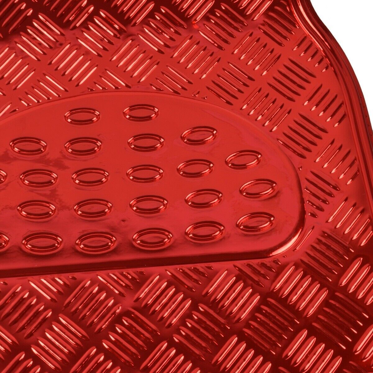 For 15 Leon CarXS Red Metallic Rubber Floor Mats Set 4pc Car Interior Set Auto