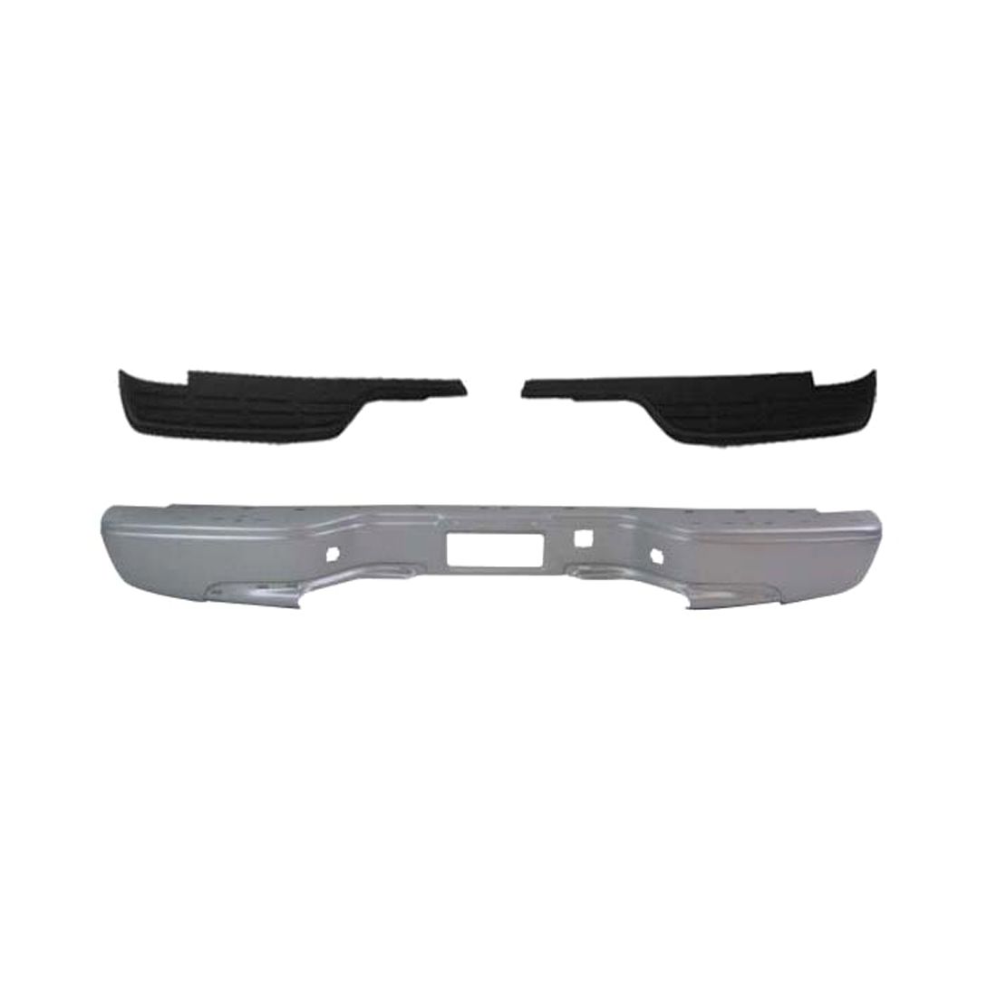For 1999-2005 GMC Sierra 1500 SLE Fleetside Rear Bumper Bar Silver Top Pad 3pcs