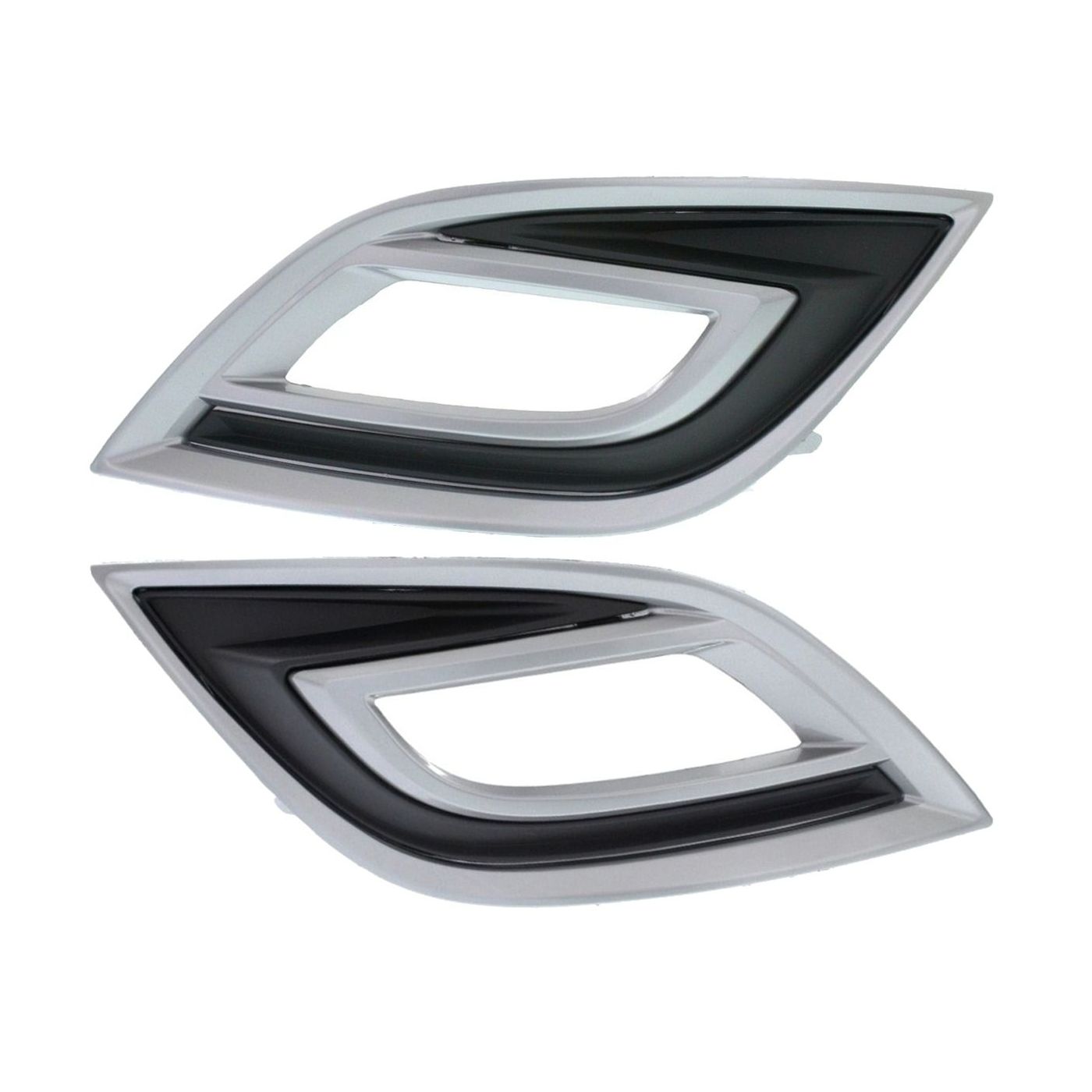 Fog Light Trim Set For 2010-2012 CX-9 Left & Right Black Plastic 2Pc