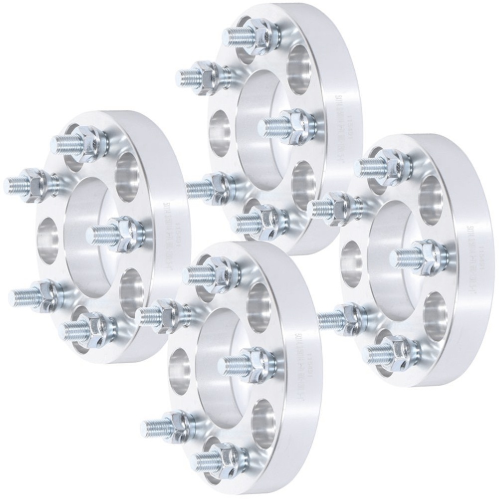 4pcs 1" 5x4.5 To 5x4.5 12x1.5 Studs Wheel Spacers For Jeep Toyota Silver