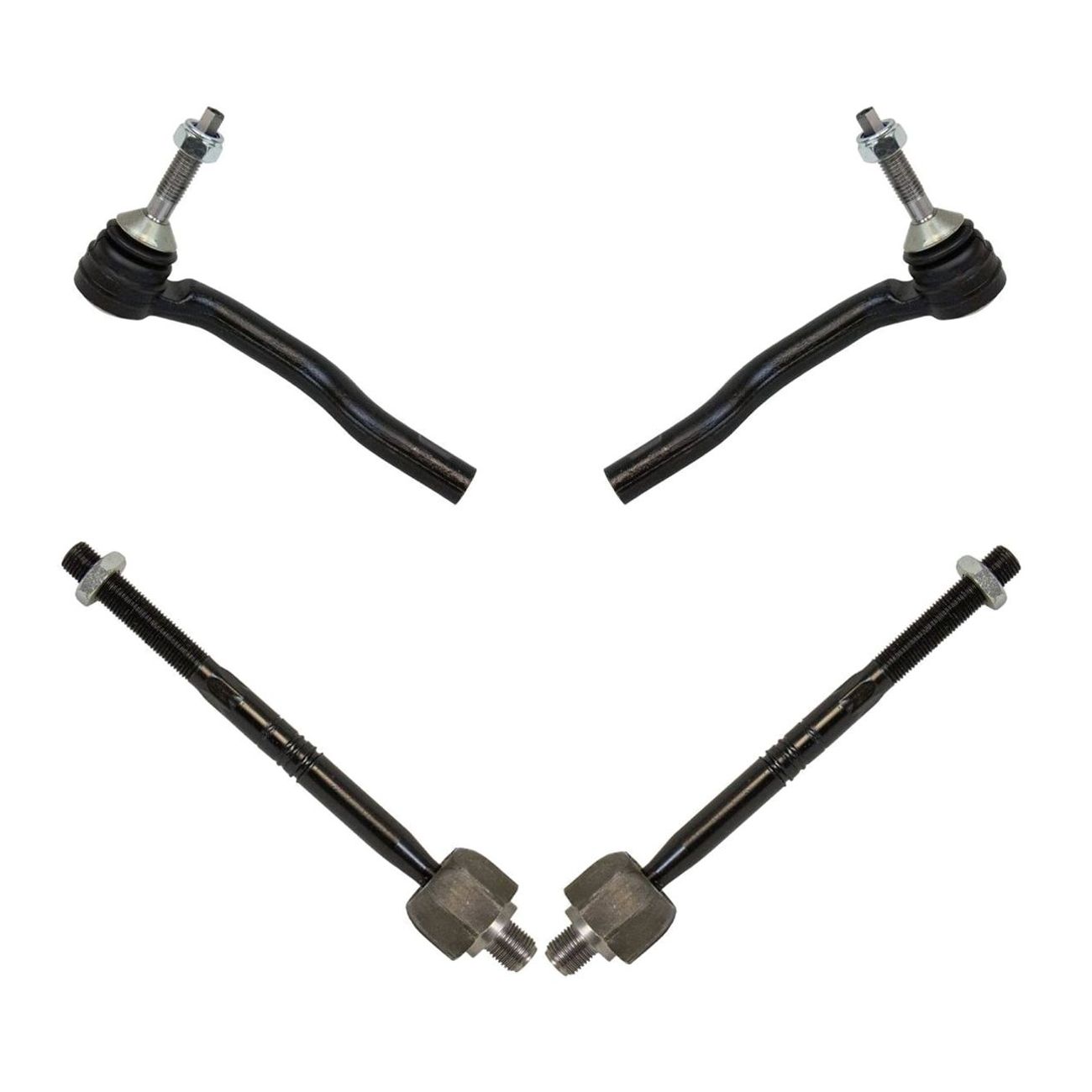 For Edge Fusion MKZ Front Steering Inner Outer Tie Rod Rack End Kit 4pc Set