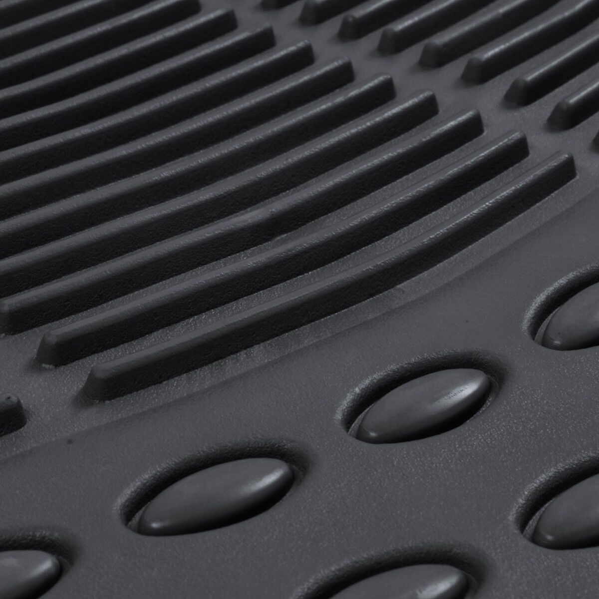 Rubber Liner Floor Mats Black 3-pc Semi For 1997-2016 Honda CR-V All Weather