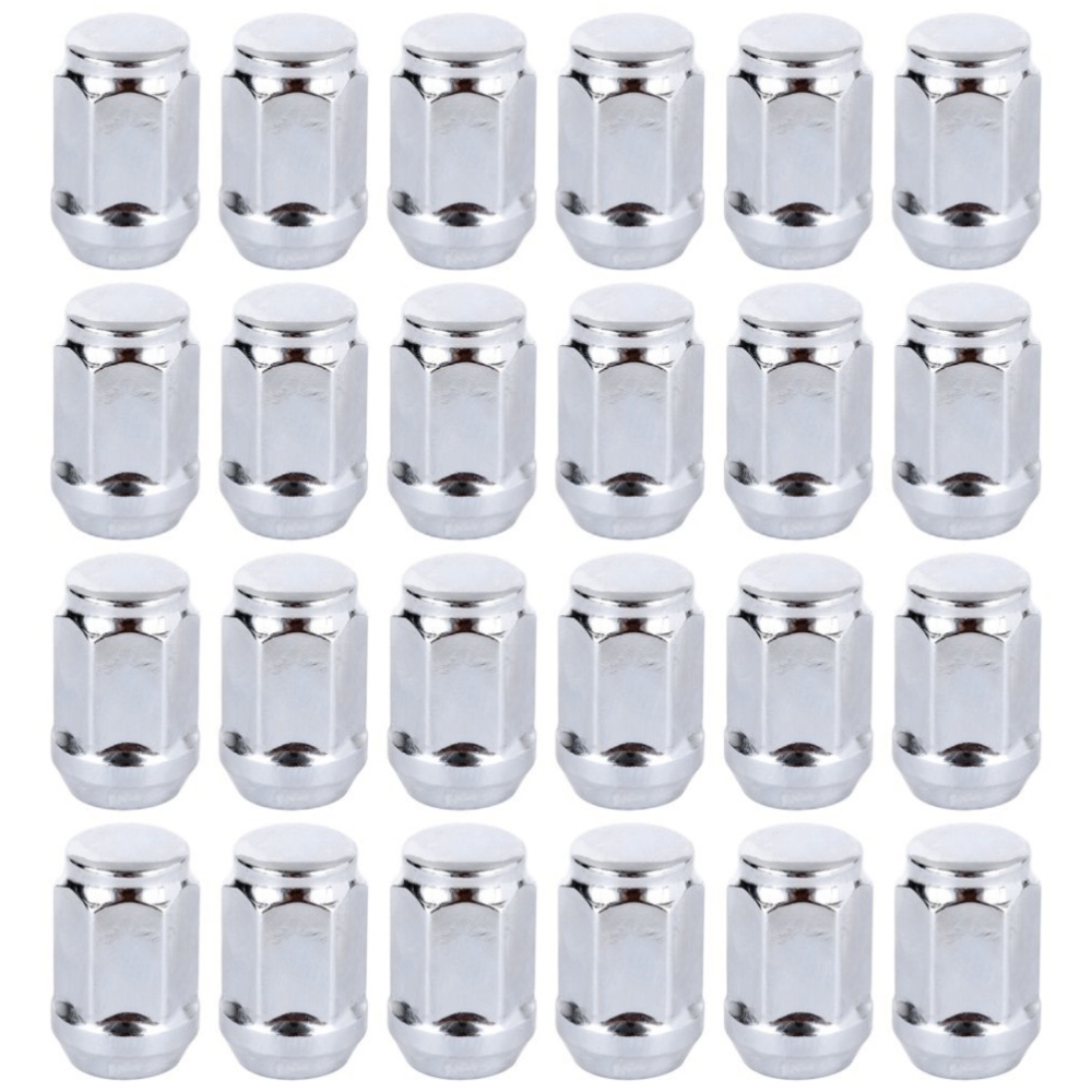 24 X Chrome Closed End Type Thread 1/2-20 Lug Nuts For Dakota Durango Viper