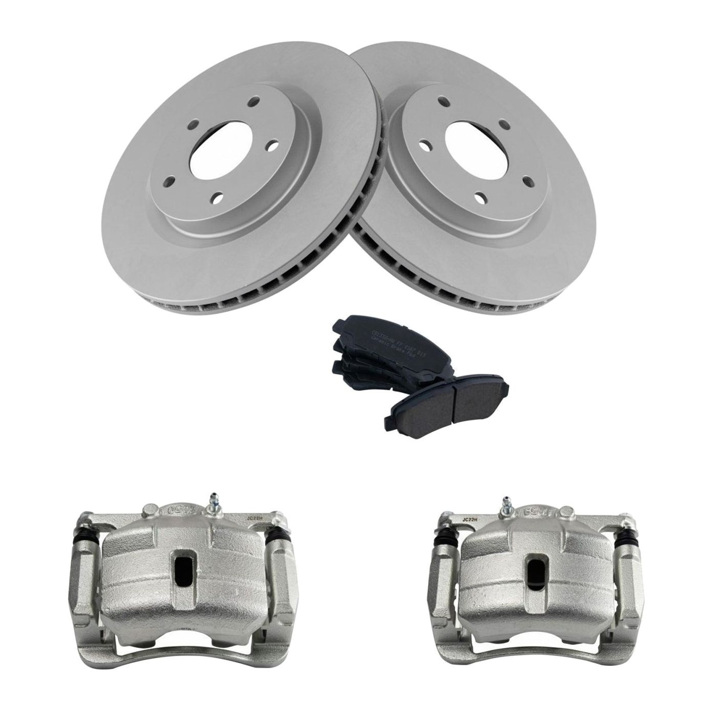 Front Ceramic Disc Brake Pads Rotors & Calipers Kit For 2008-2013 Rogue SUV