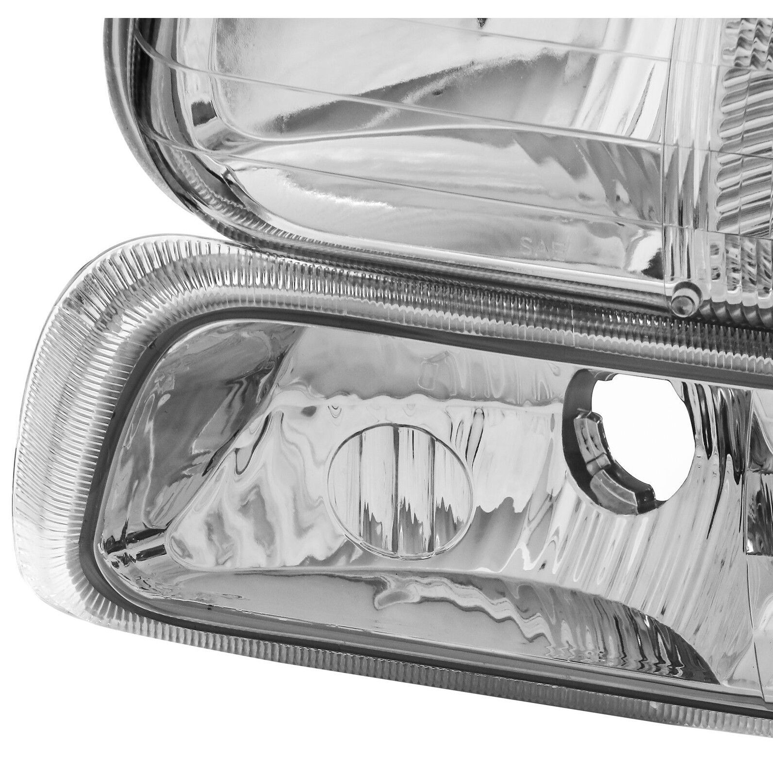 Chrome Headlight Front Lamps LH & For Chevy 99-02 Chevy Silverado 00-06 Suburban