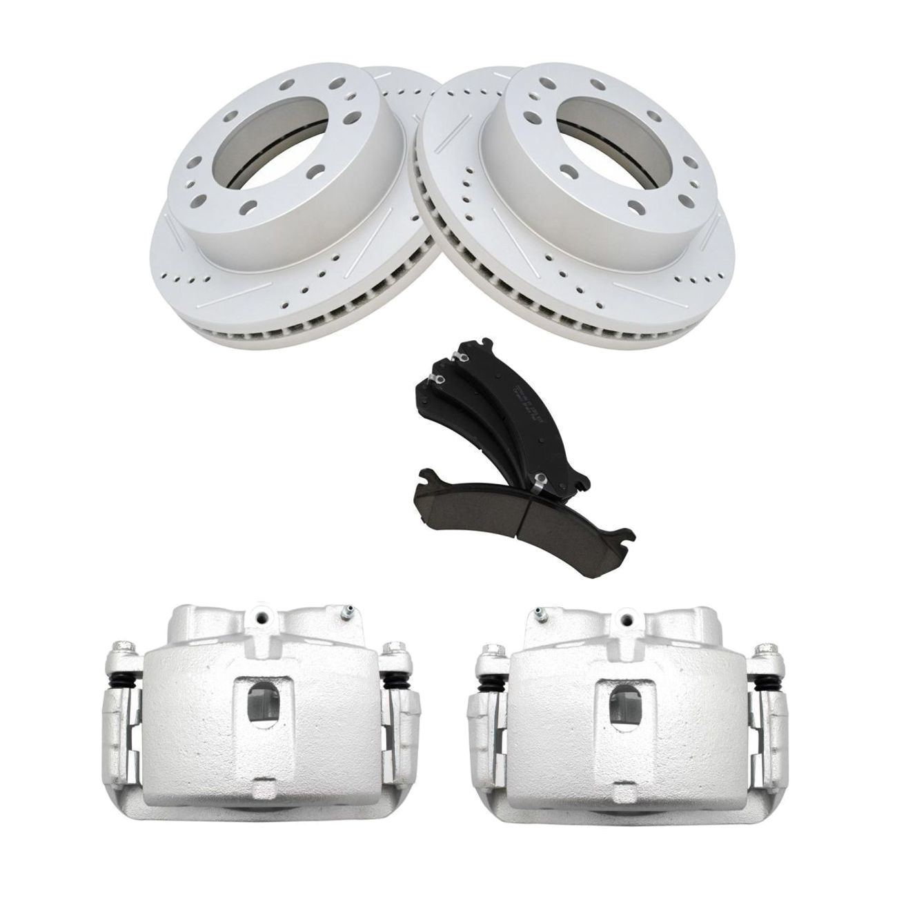Front Brake Calipers Ceramic Pads & Rotors Fits Avalanche Express Silverado