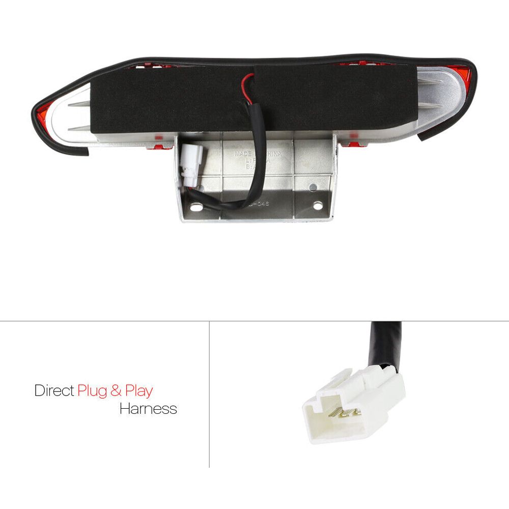 Fits 2000-2004 Nissan Xterra[Chrome/Red]Full LED Third 3rd Brake Light Tail Lamp