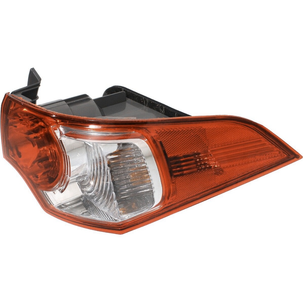 Halogen Tail Light Set For 2009-2010 Acura TSX Outer Clear/Red W/ Bulbs 2Pcs