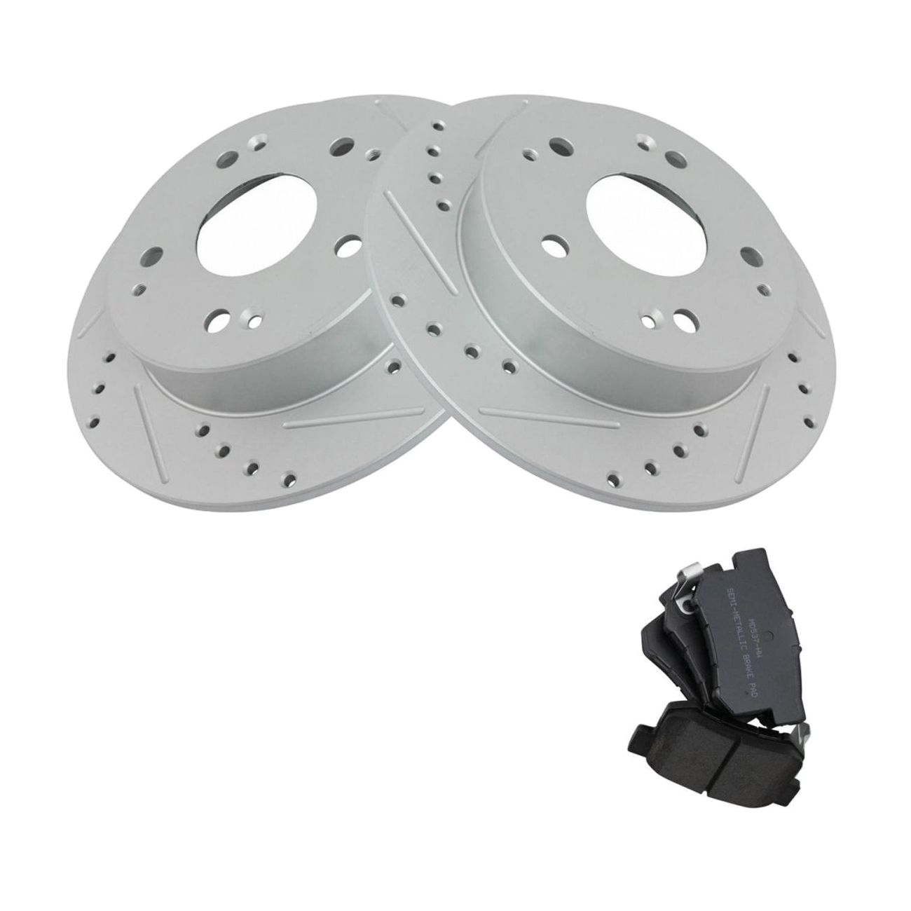 Rear For 1997-2001 Integra Drilled Slotted Brake Rotor & Posi Metallic Pad Kit