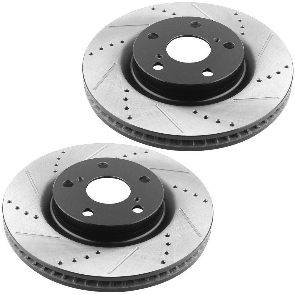 Front Disc Brake Rotors + Brake Pads For Toyota Camry Avalon Lexus ES300H ES350