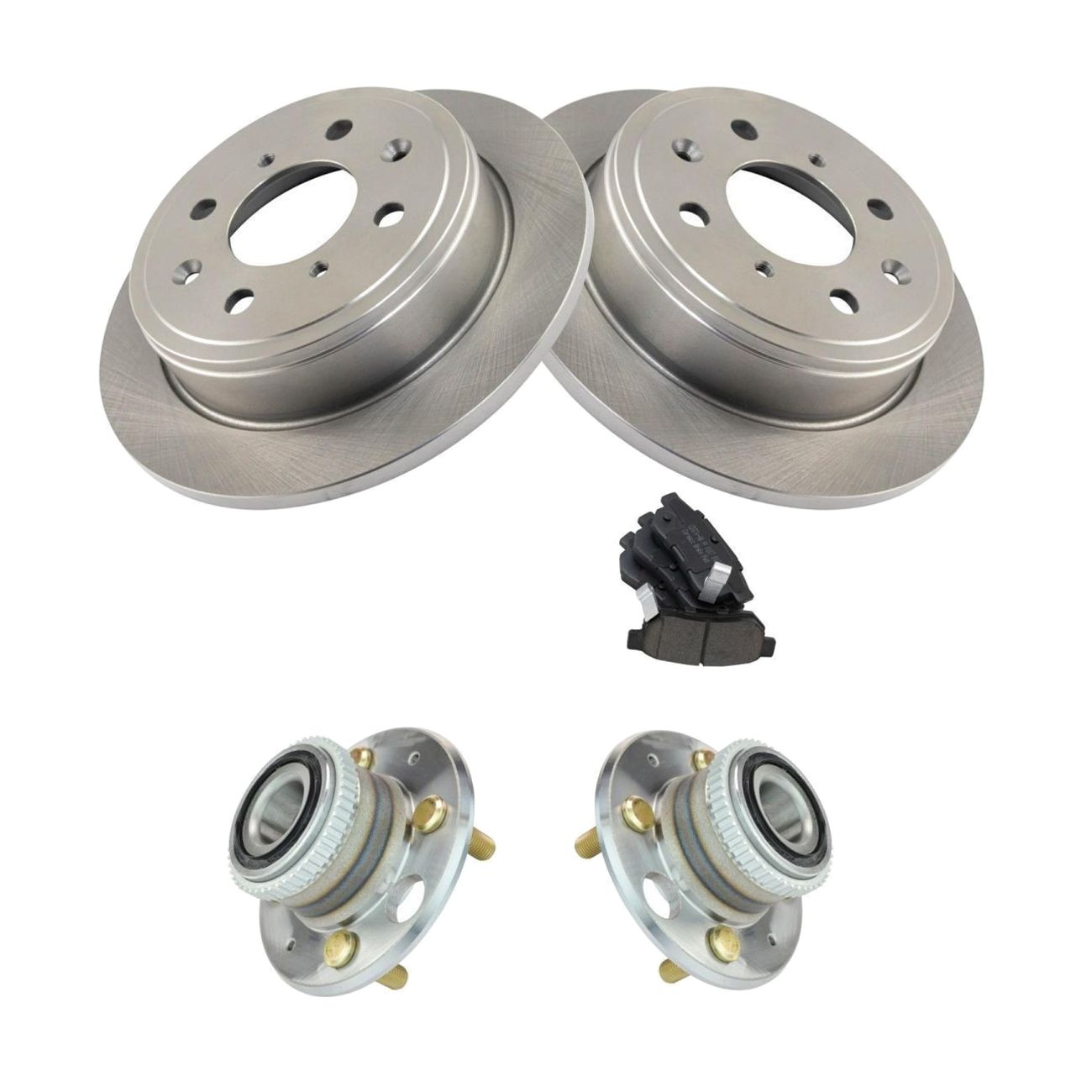 Wheel Hub Ceramic Brake Pad Rotor Kit Rear For 1990-2001 Acura Honda Del Sol