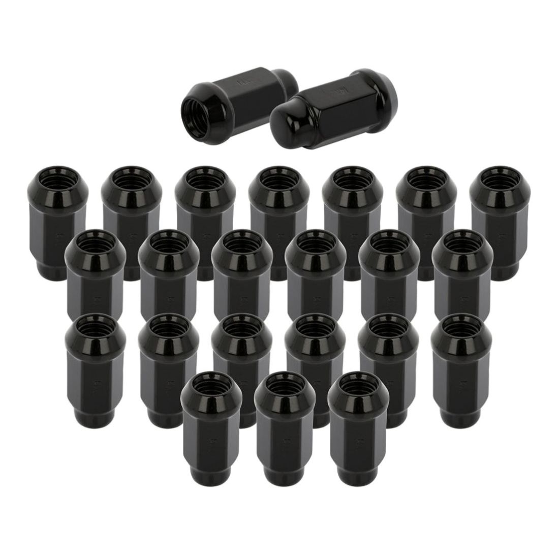 (24) M14x2 Black Bulge Acorn Lug Nuts 1.72'' Tall Fits Ford F-150 Expedition