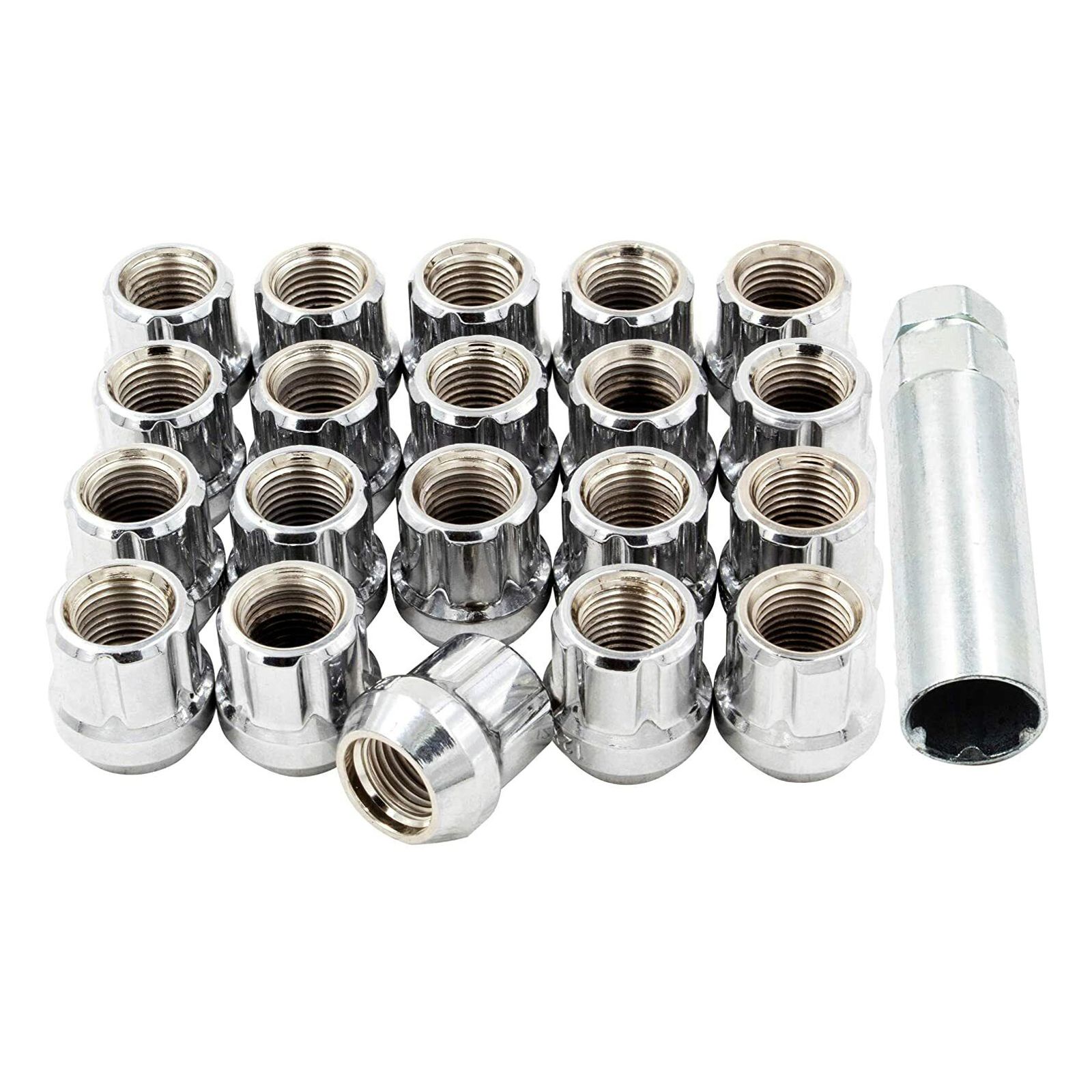 20x OPEN END SPLINE ACORN LUG NUTS 1/2X20 WHEEL NUT For 90 Dodge Dakota S 1 KEY