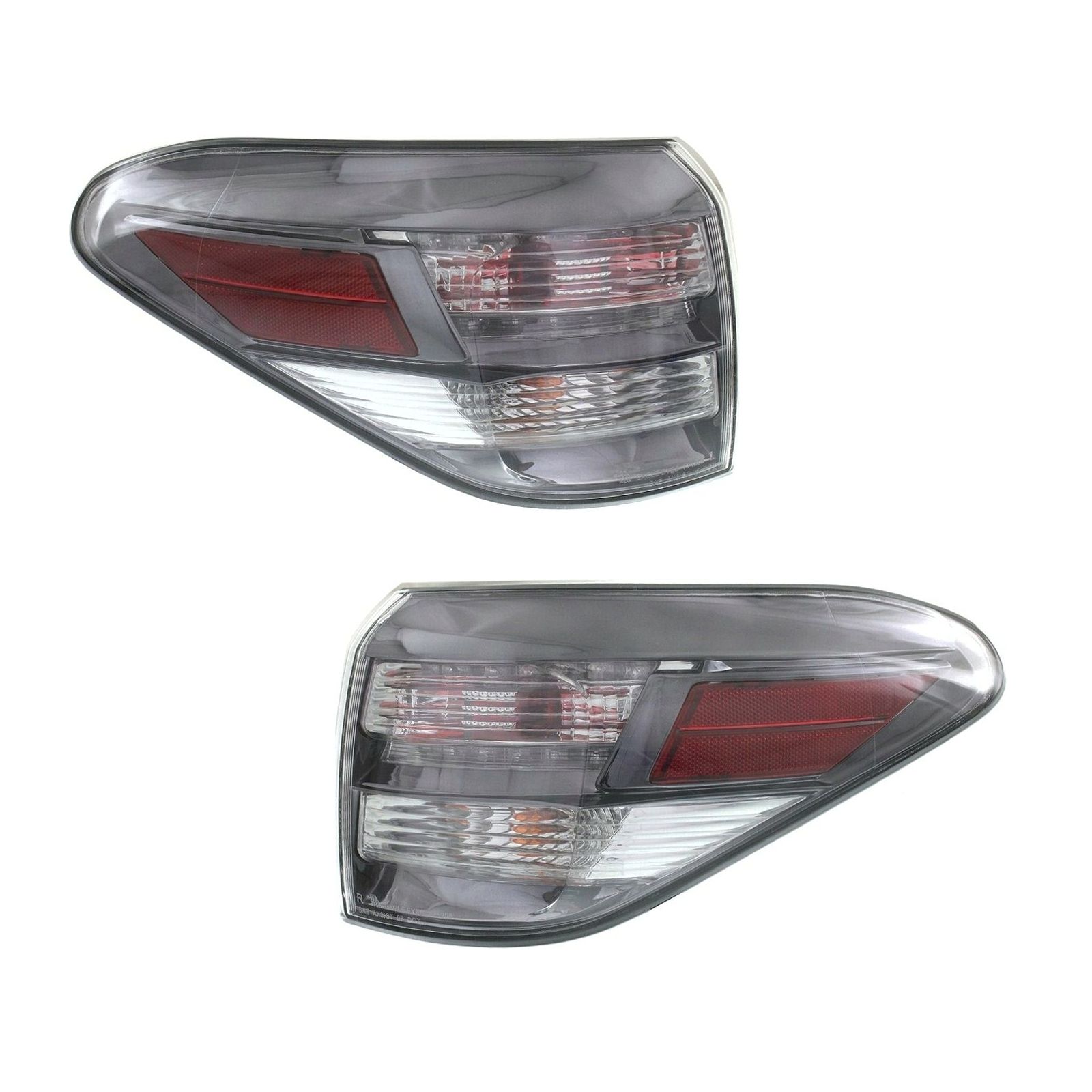 Halogen Tail Light Set For 2010-2012 RX350 Base Outer Clear/Red W/ Bulbs 2Pcs