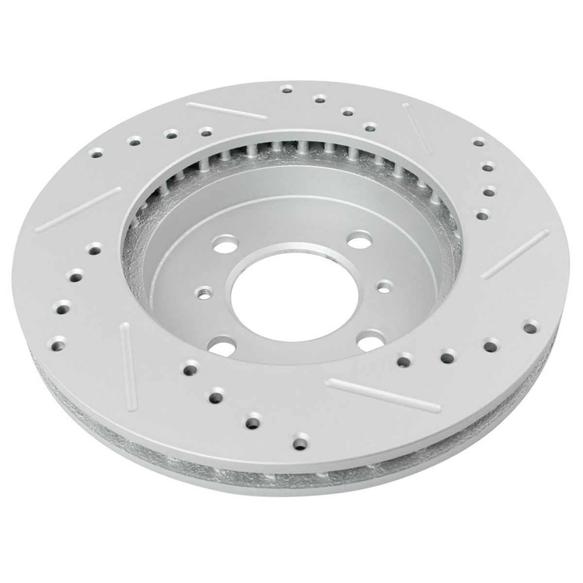 Front Ceramic Brake Pad & Performance Cross Drilled Slotted Rotor Kit