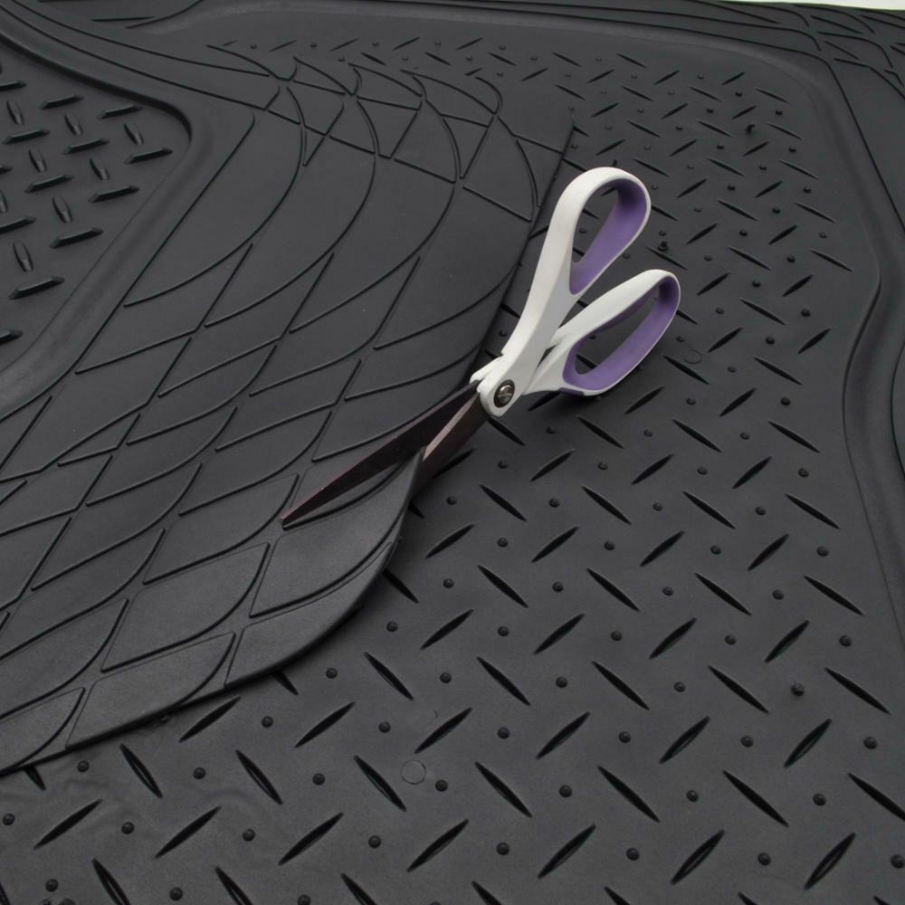 Black Rubber Trunk Mat For 1998-2017 Accord Coupe Cars Universal Trim To Liner