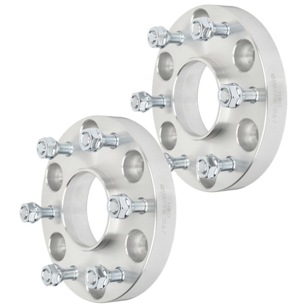 2-pcs 1" 6x5.5 12x1.25 Studs Wheel Spacers For Armada QX56 Titan Silver