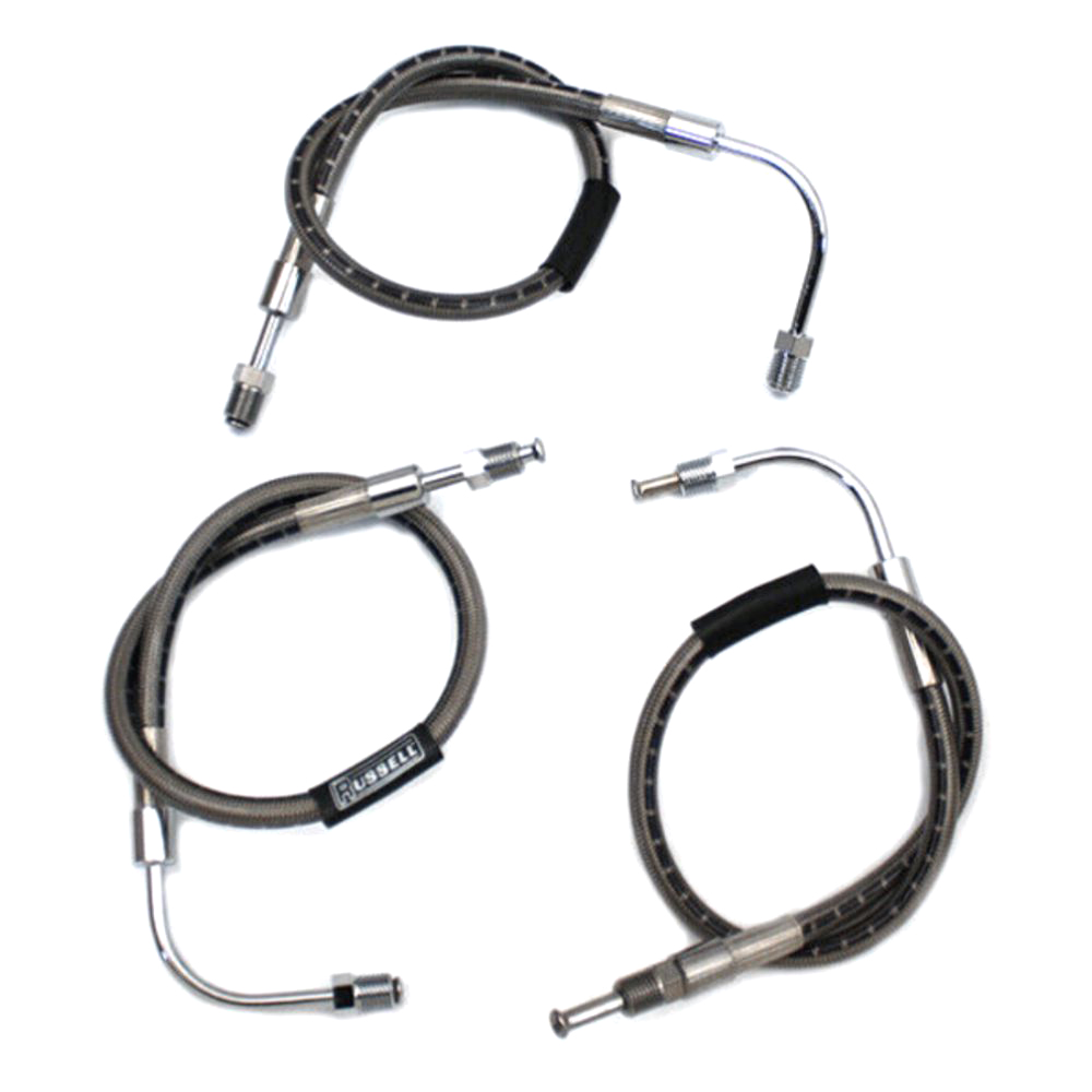 Stainless Steel Front Brake Hose 3-pc For Harley-Davidson