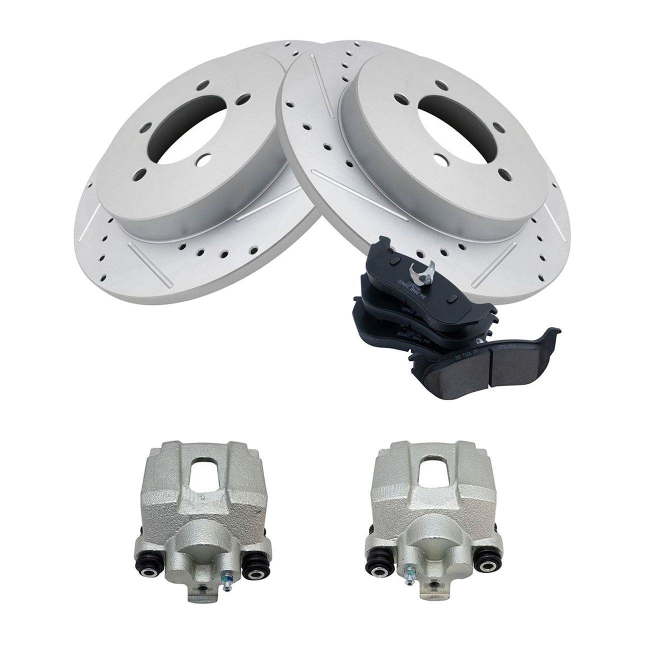 Rear Ceramic Pad For 04 Explorer NBX Sport Utility Rotor & Caliper Kit W/Fluids