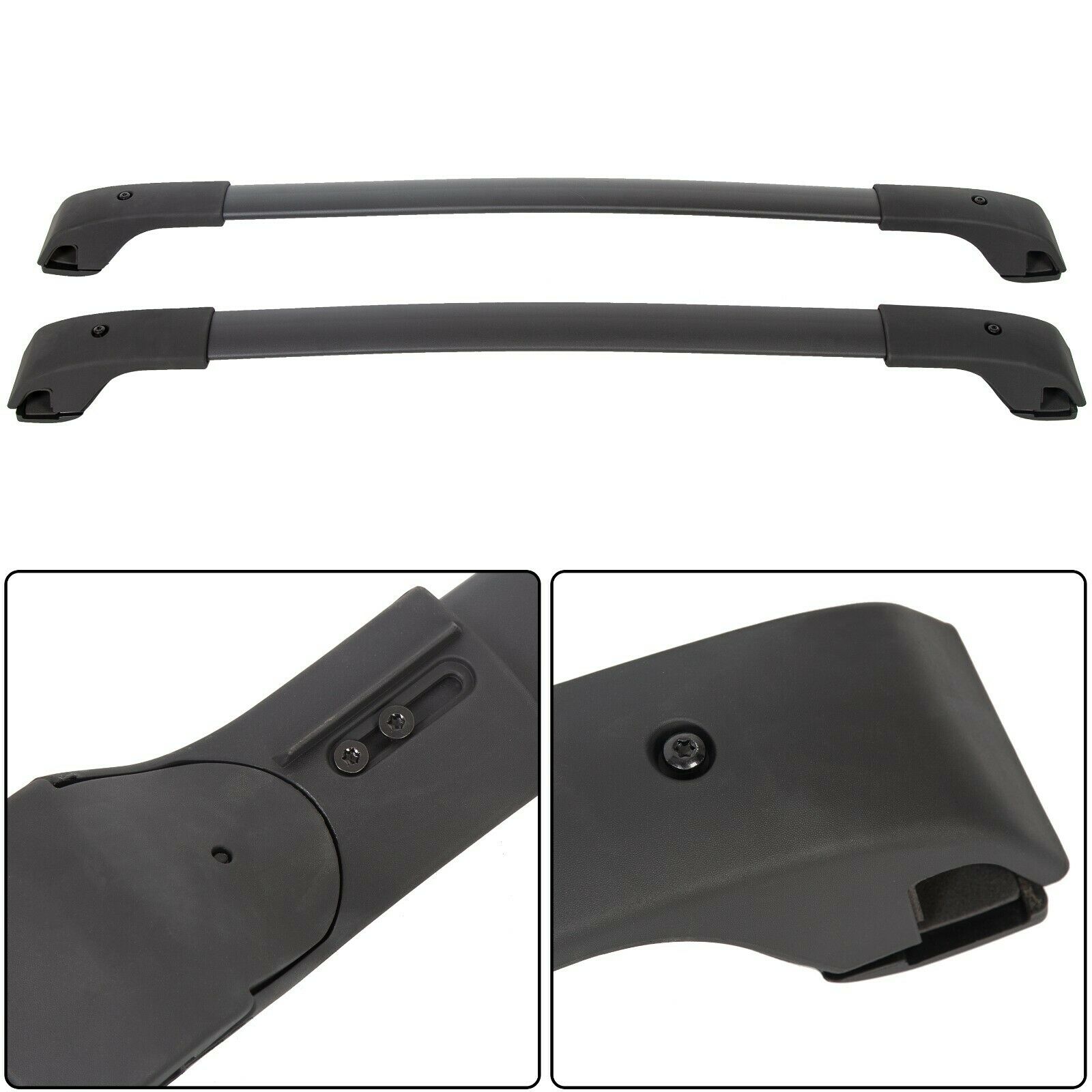 For 2018-2021 Subaru Crosstrek Aero-Style Black Roof Rack Cross Bar Set