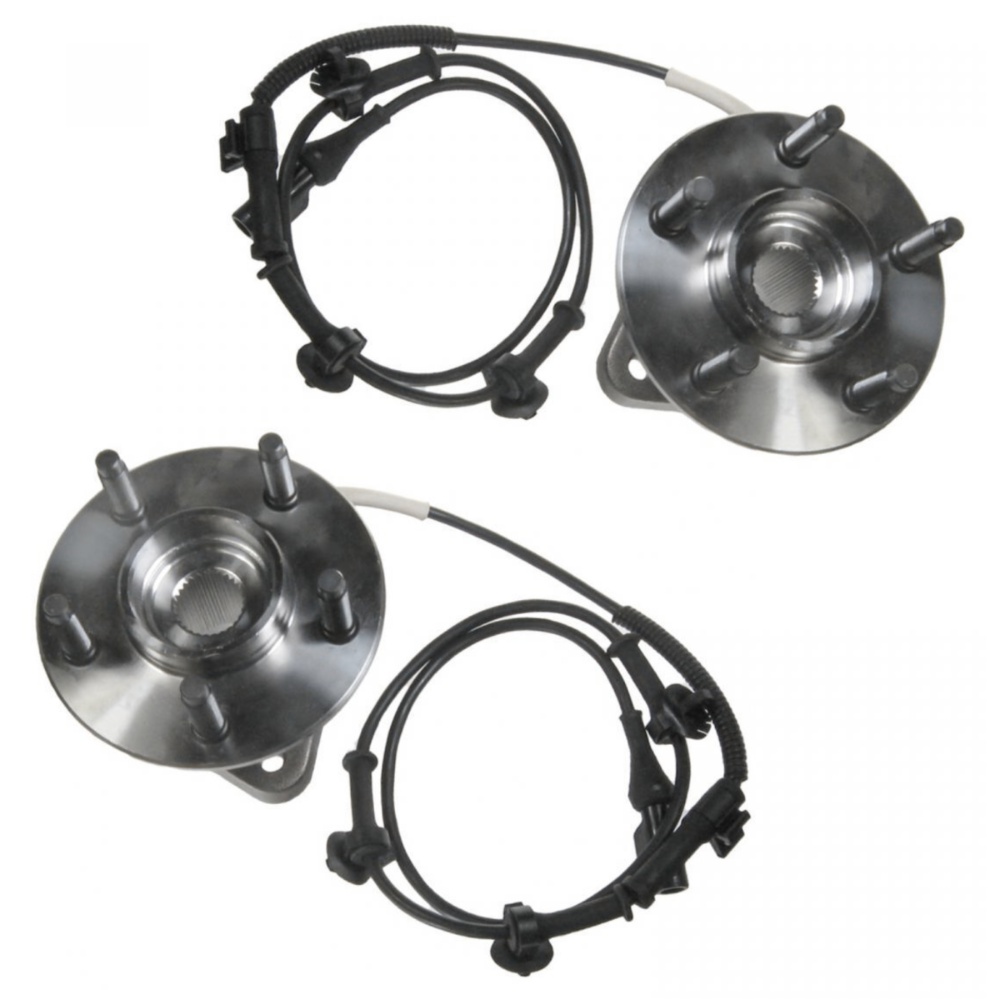 Front Wheel Hubs & Bearings Pair Set For Ford Mazda B-Series Truck W/ ABS 4WD