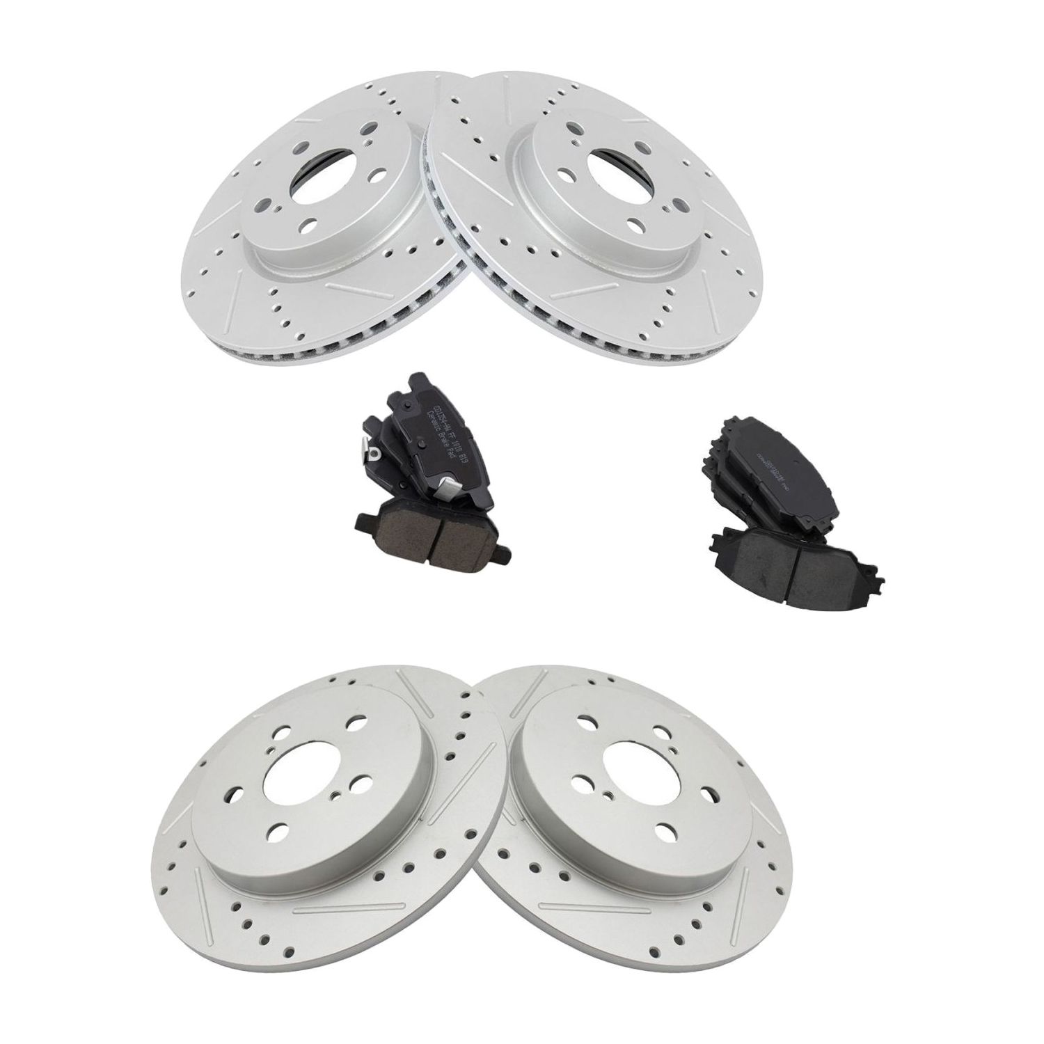 Front & Rear For 2009-2010 Pontiac Vibe Wagon Brake Rotor & Ceramic Pad Kit
