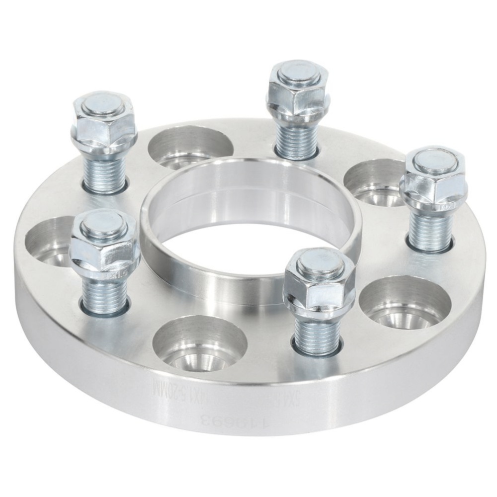 2-pcs 20mm 5x4.5 14x1.5 Studs Wheel Spacers Silver For Aviator Explorer Mustang