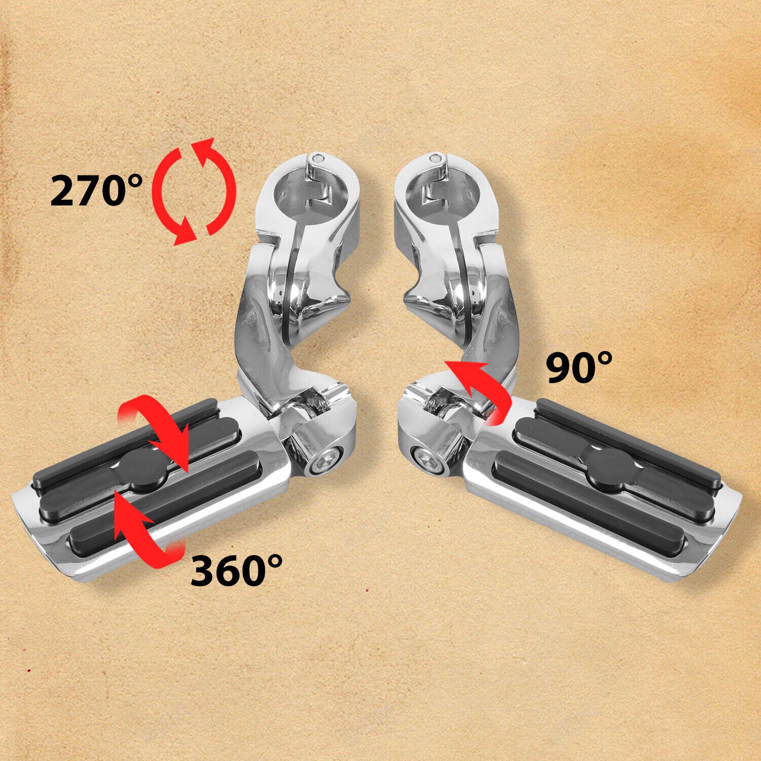 1-1/4" 1.25" Motorcycle Highway Crash Bar Foot Pegs For Harley-Davidson Honda