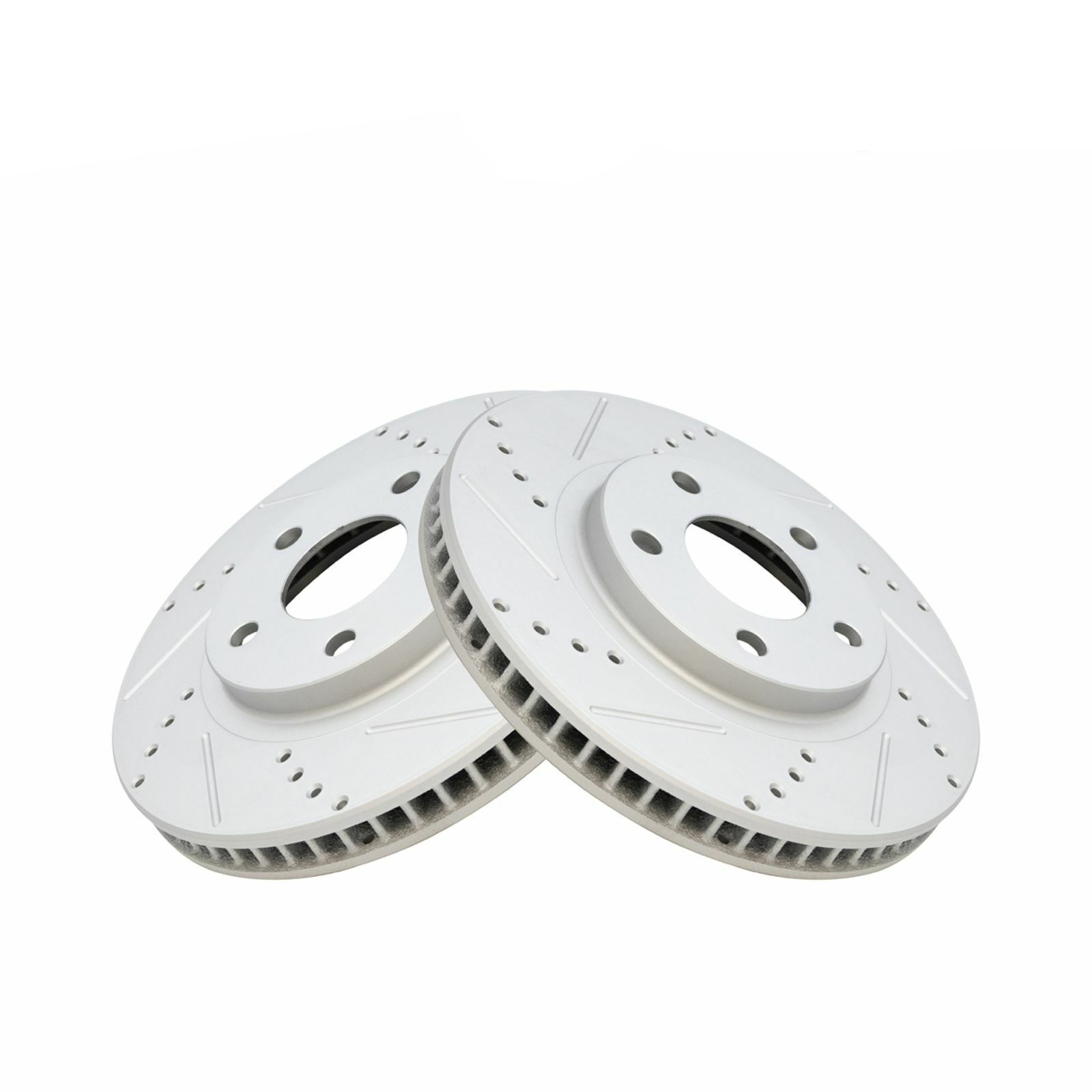Brake Rotor Drilled Slotted Front Coated Pair For Chevy Buick Cadillac