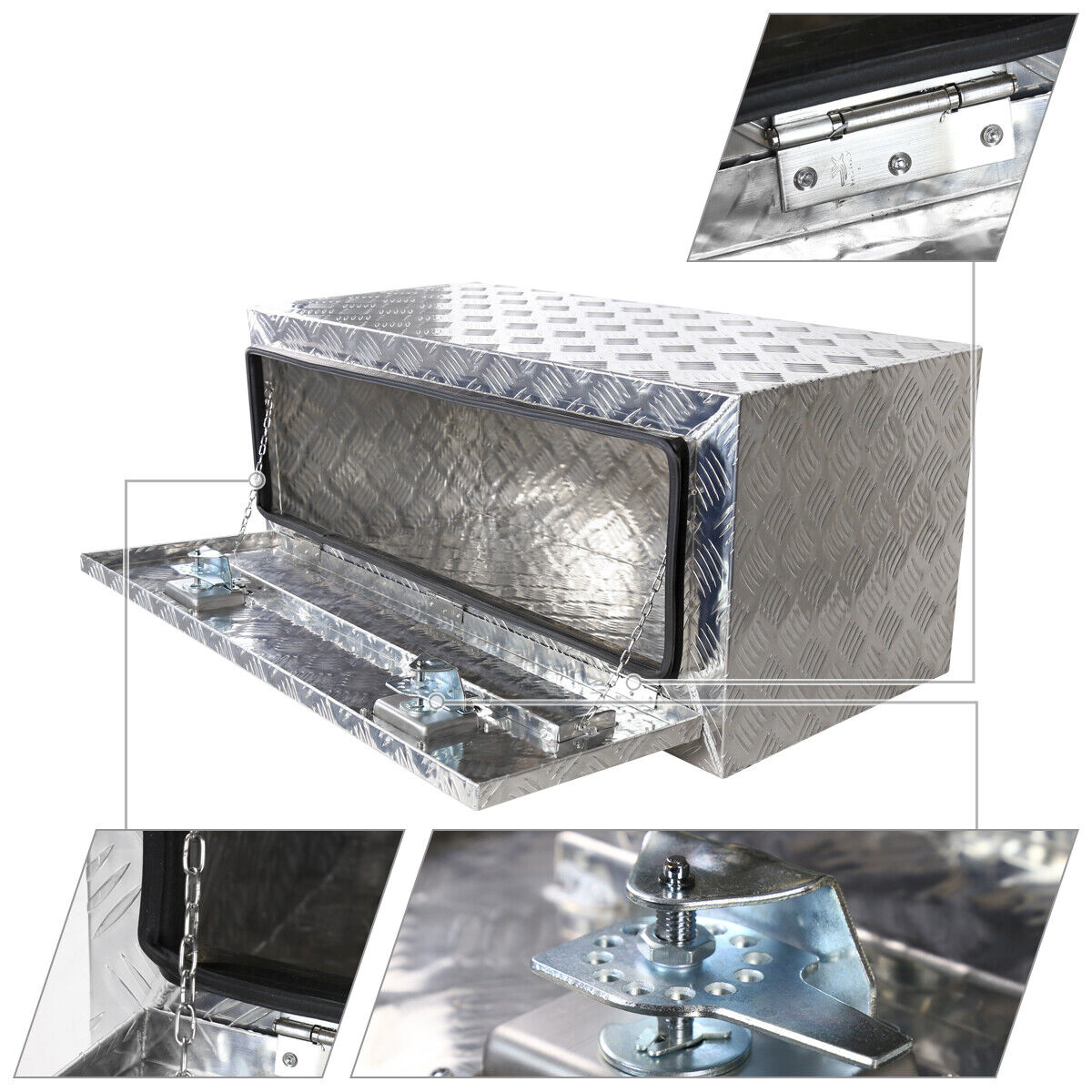 Tool Box 36" Heavy Duty Aluminum Truck Trailer Underbody Storage+Locks+Keys