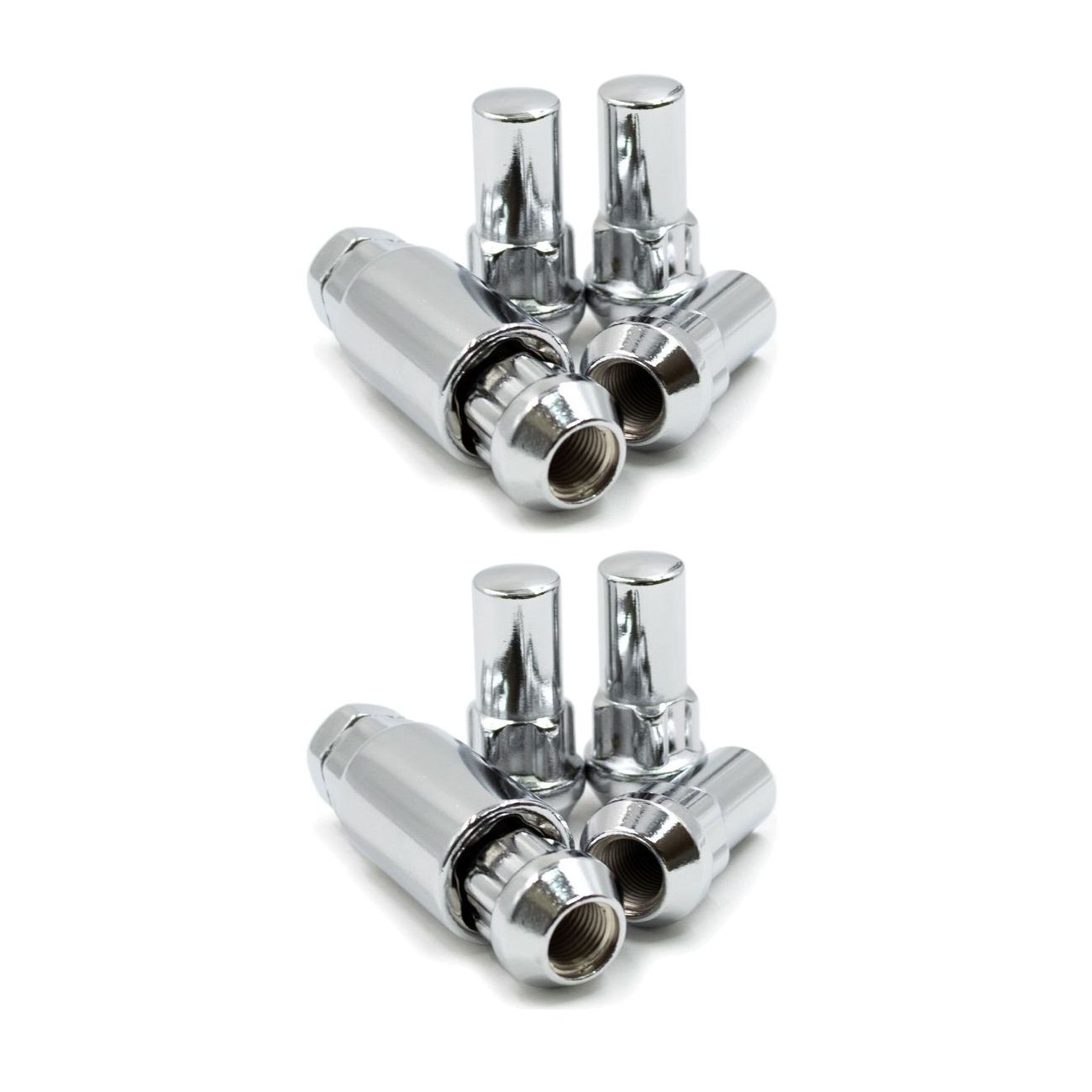 2 Sets Of - For Chevy Locking Lug Nuts 7/16-20 Bulge Acorn 1.75" Tall Set Of Four