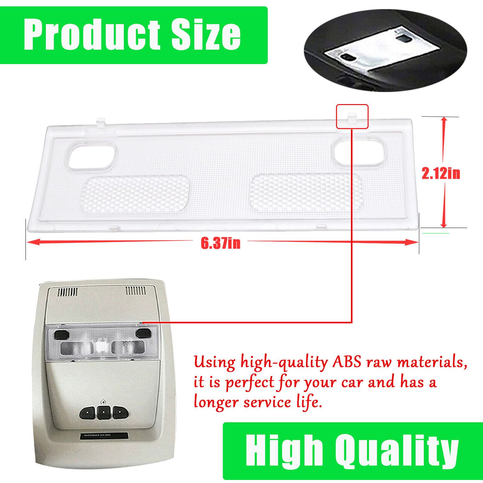 Clear Lens Cover Silverdo For 07-14 Escalade A86606-15911049 Map Dome Light