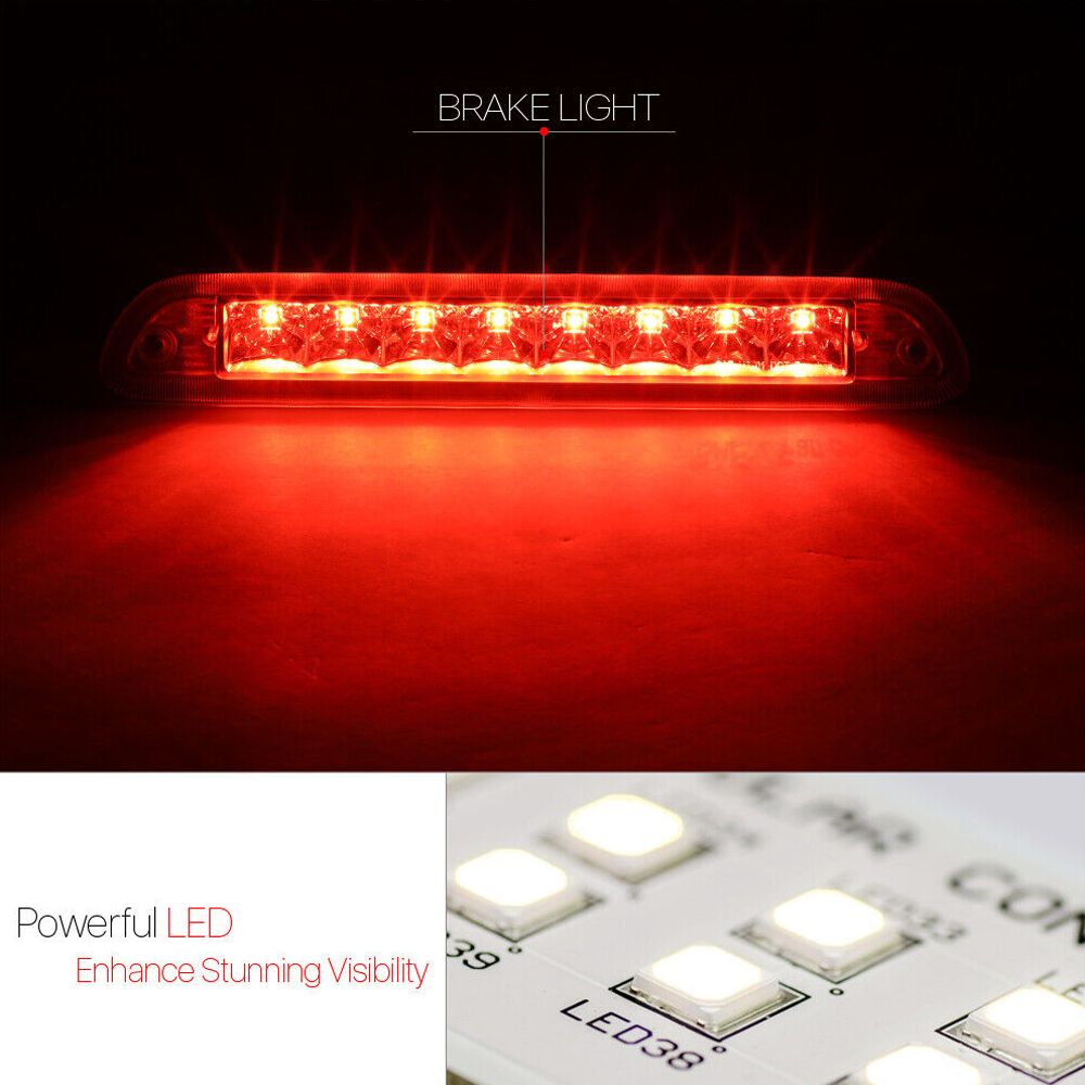 Fits 2001-2007 Ford Escape/Mariner [Chrome/Clear] LED Third 3rd Brake Light Lamp