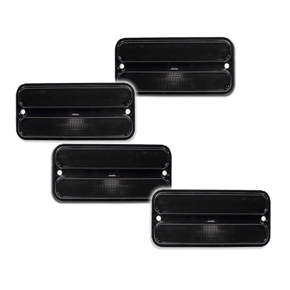 4PCS Smoked Front & Rear Side Marker Lights Lamps