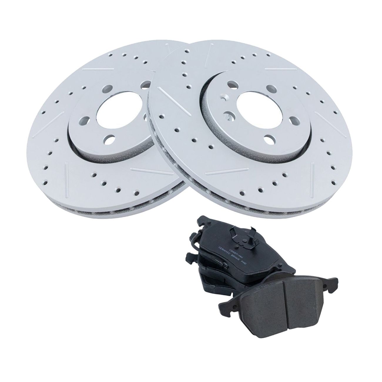 Front Ceramic Brake Pad & Performance Rotor Kit For VW Jetta Beetle Golf