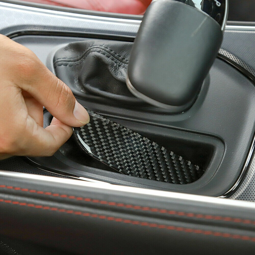 Car Inner Gear Water Cup Decor Sticker Carbon Fiber M