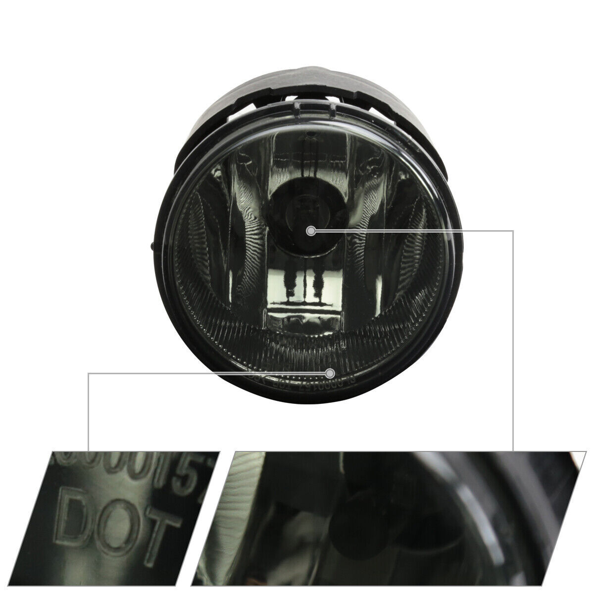 Smoke Fog Lights Bumper+Switch