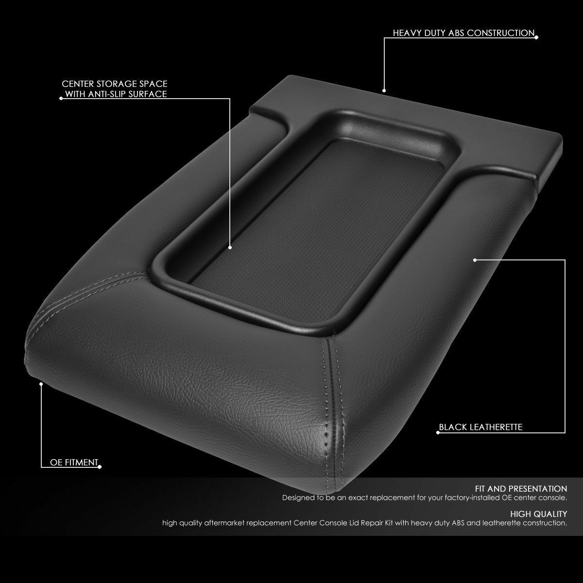 Center Console For Cadillac Chevrolet GMC Lid Armrest Latch