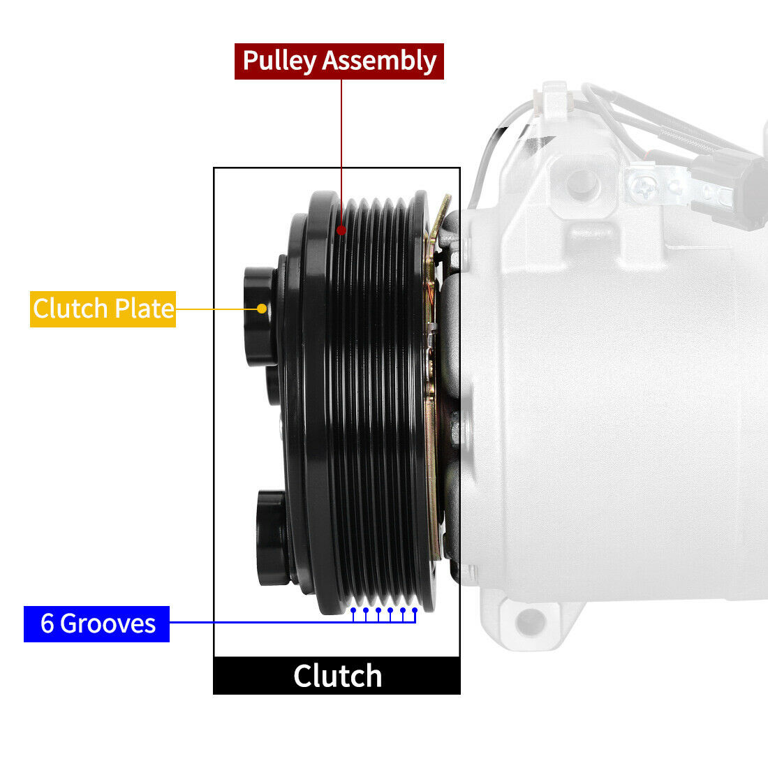 A/C Compressor And Clutch For 2002-2006 Nissan Altima Sedan 2.5L CO 10778JC