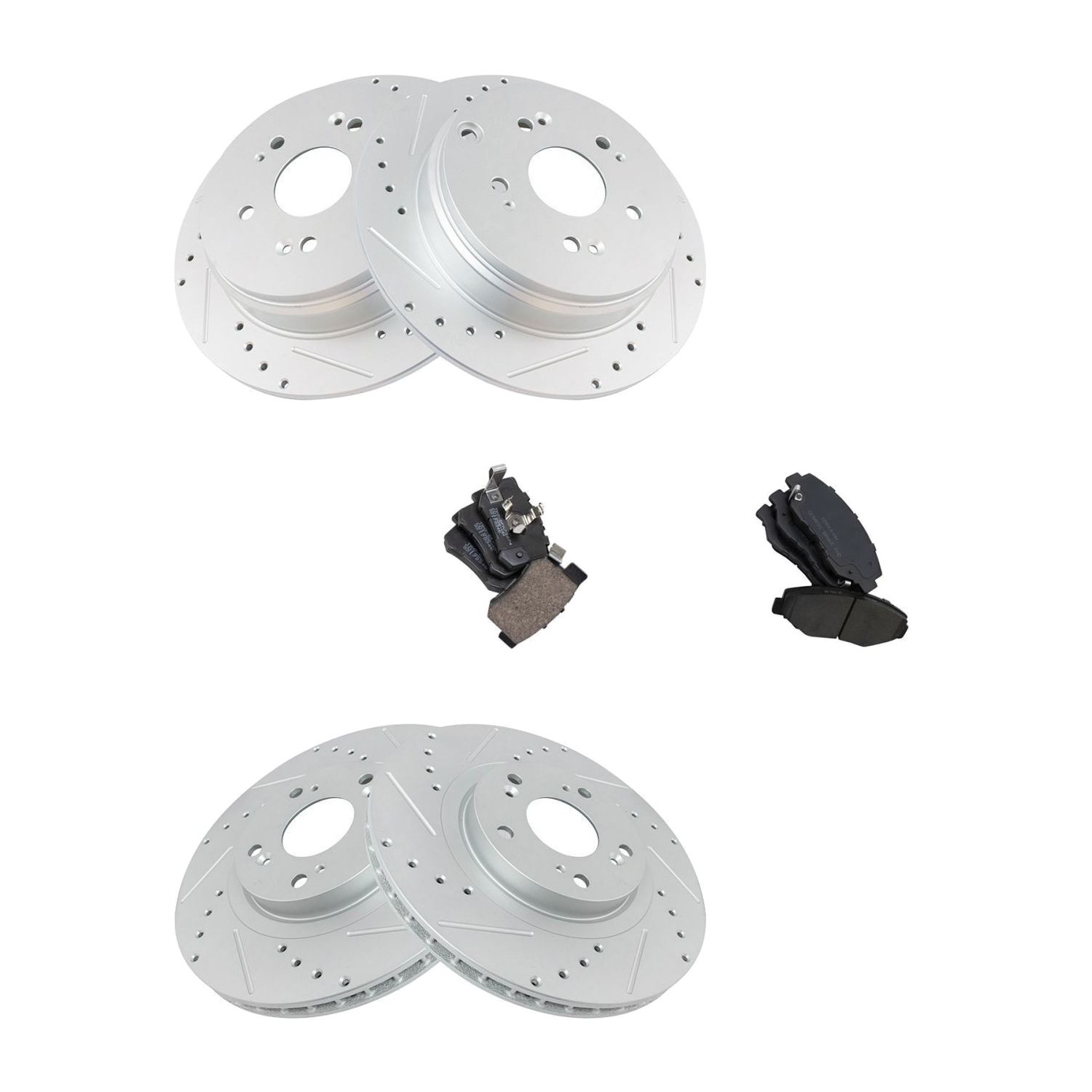 Front & Rear For 05-06 Honda CR-V Sport Utility Brake Rotor Ceramic Pad Kit