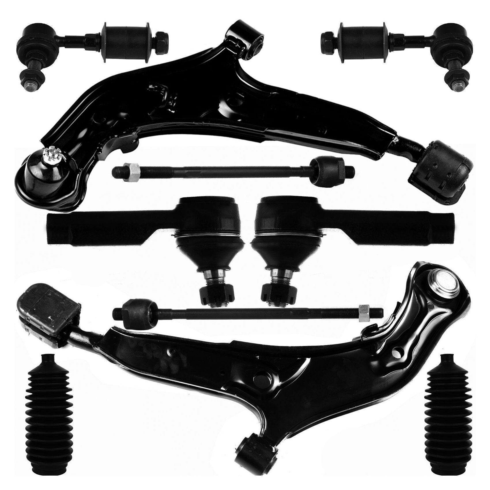 For 96-99 I30 Base Front Lower Control Arm Tie Rod End Sway Bar Rack Bellow