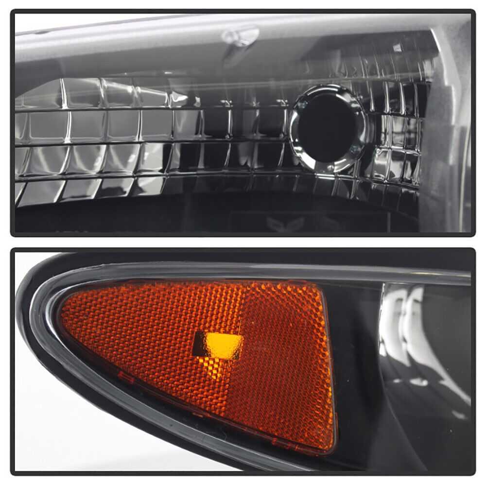 For 97-03 Pontiac Grand Prix GT Coupe Black Corner Headlights Lamp Assembly