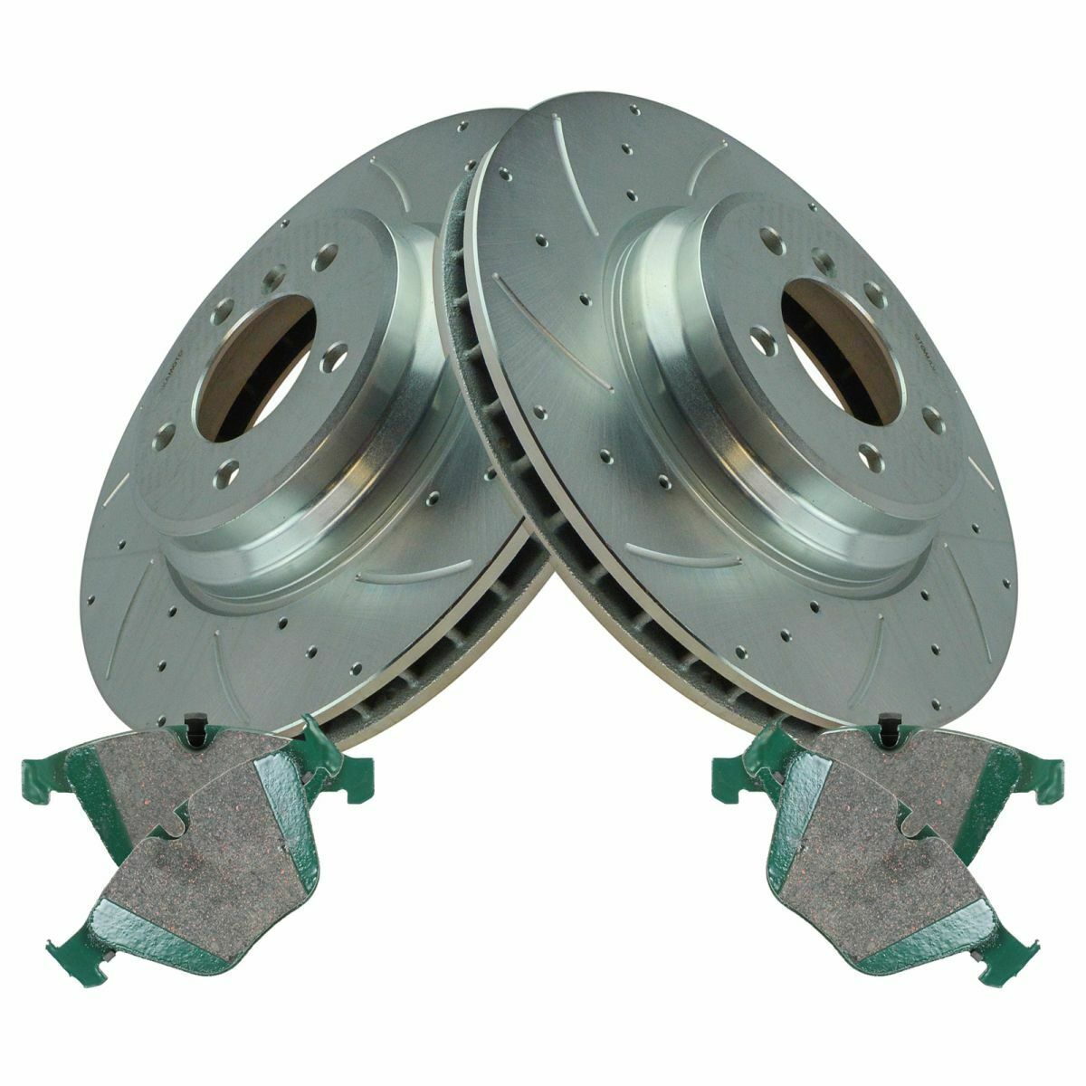 For BMW Performance Brake Rotor Drilled Slotted Zinc & Posi Ceramic Pad
